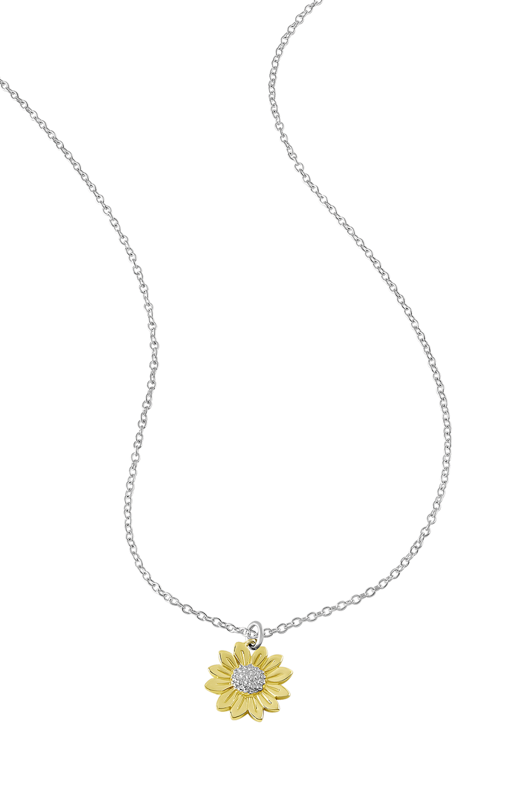 Blossoming Sunflower Two Tone Necklace