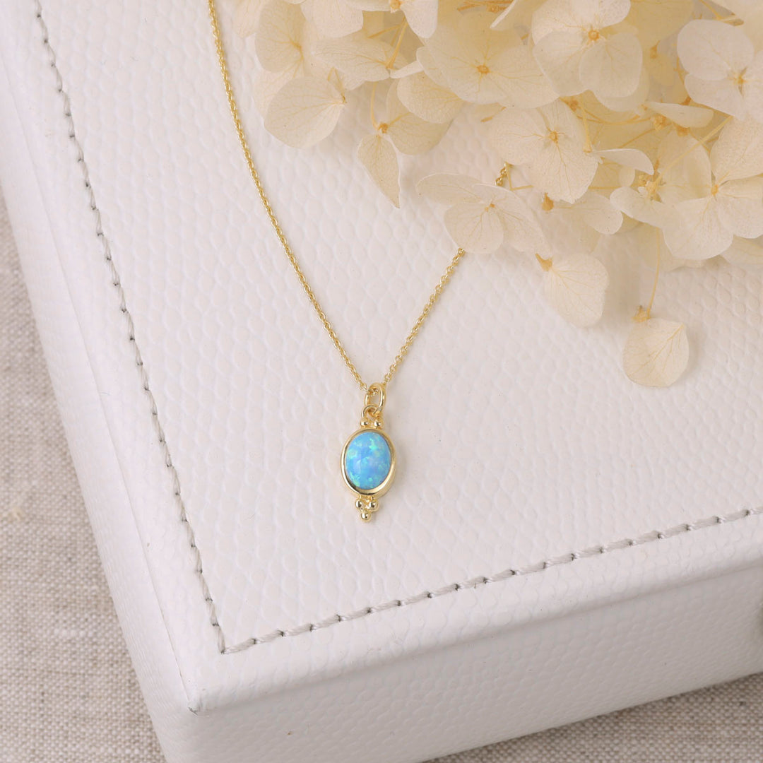 Moon Song Opal Necklace Gold