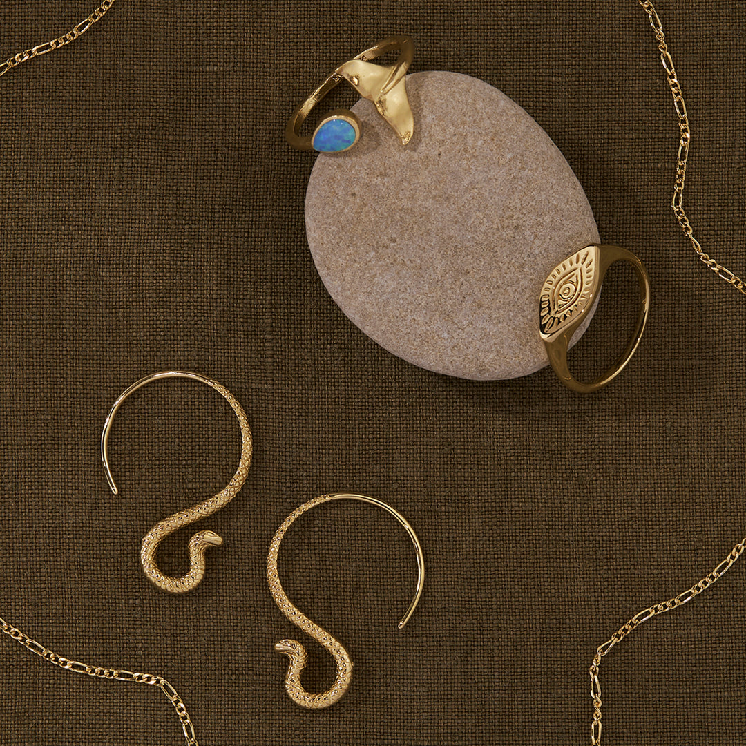 Cobra Hoop Gold Earrings