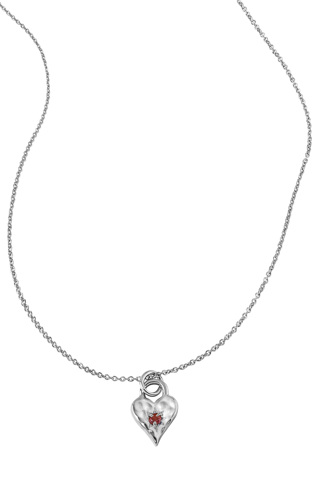 Love Heart Garnet Necklace
