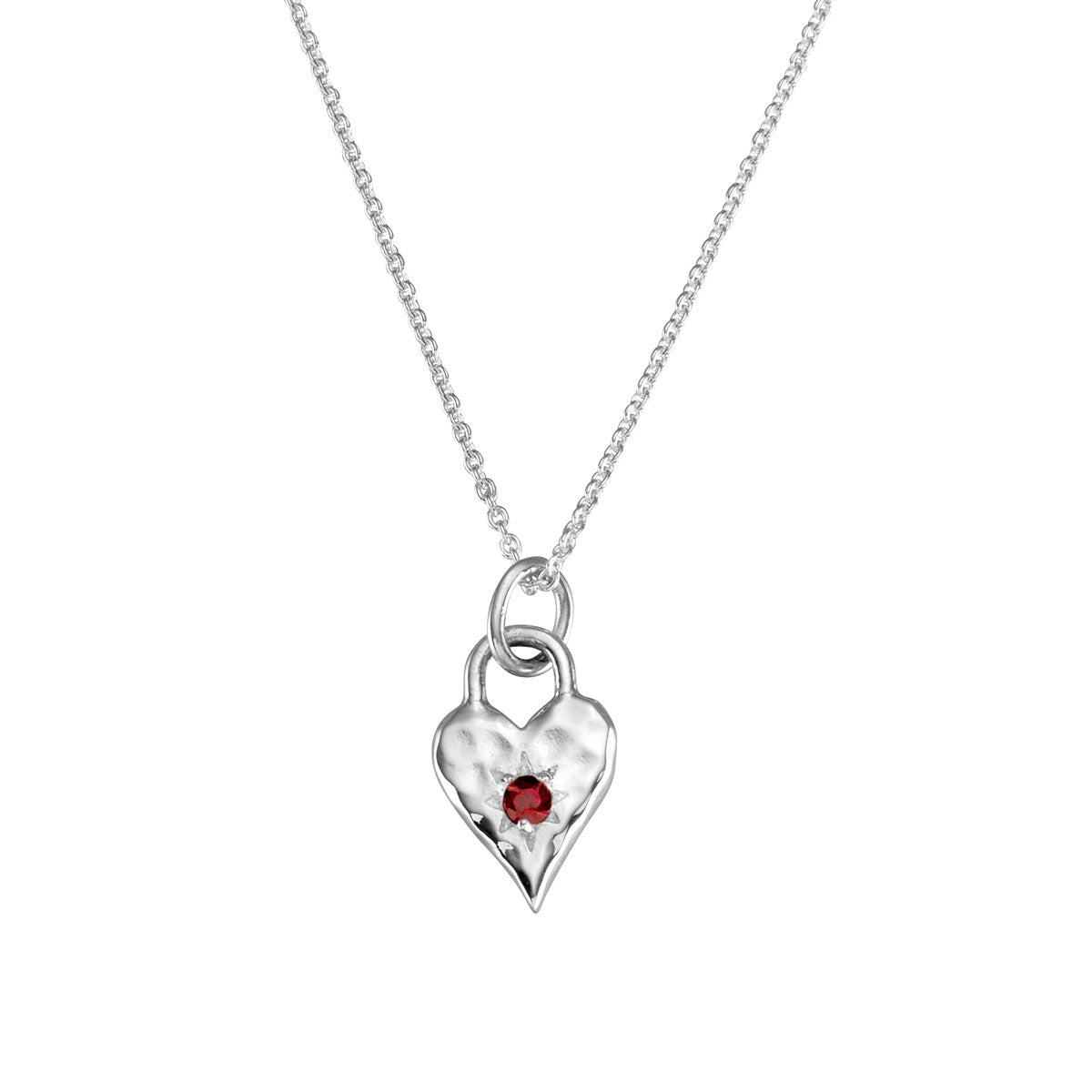 Love Heart Garnet Necklace