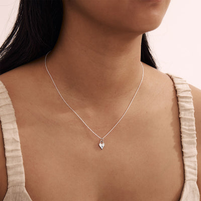 Love Heart Moonstone Necklace