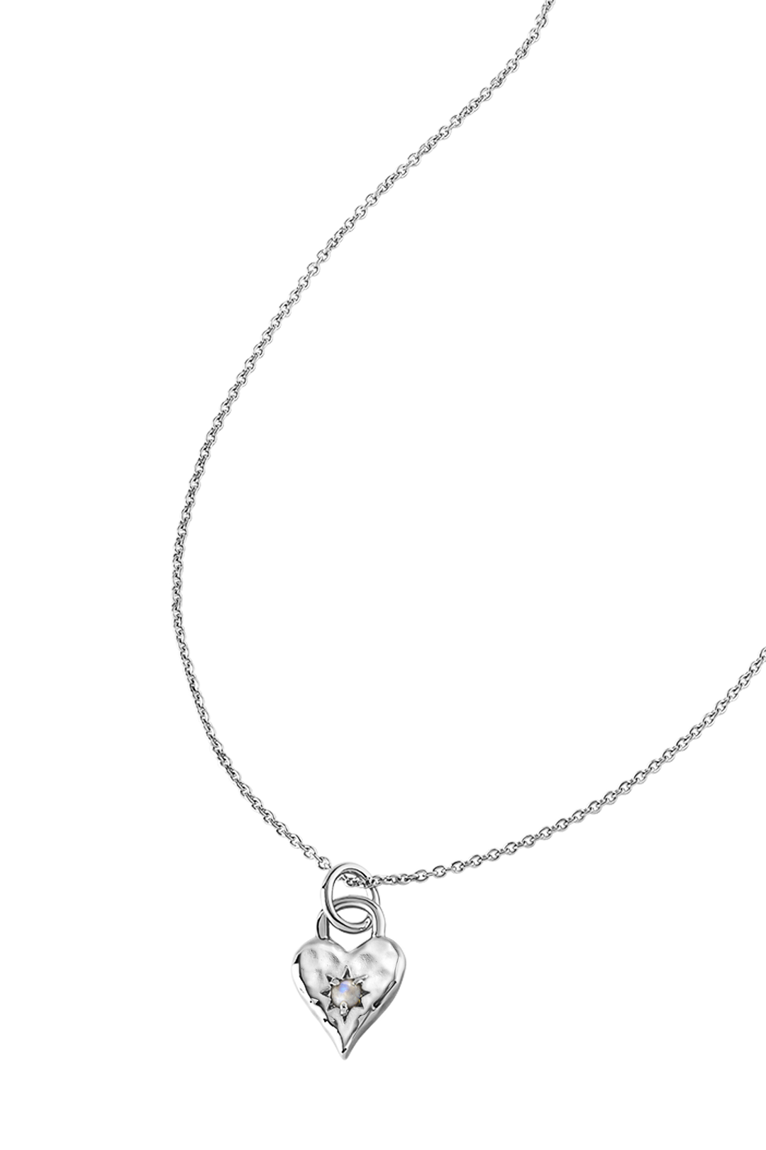 Love Heart Moonstone Necklace
