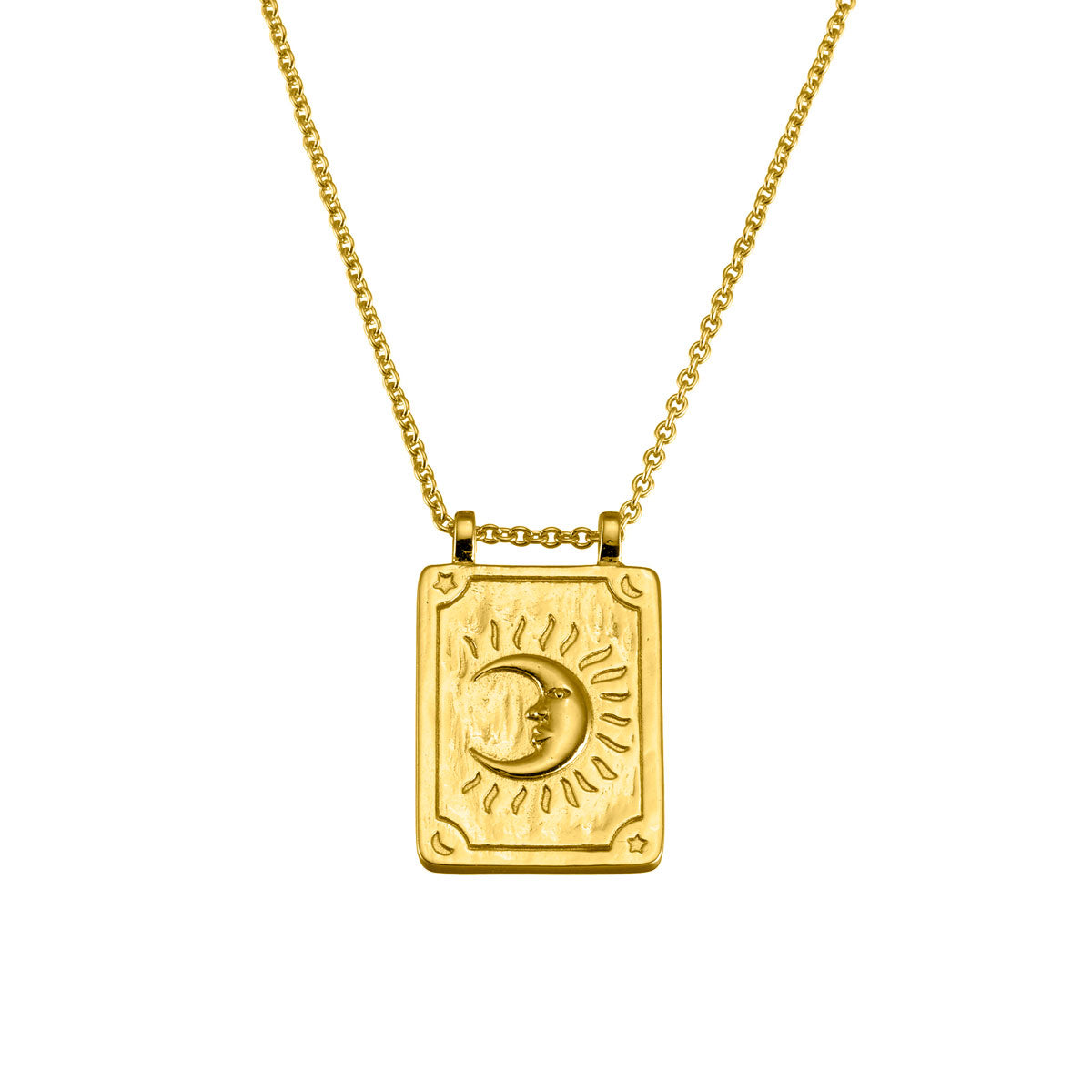 Sun and Moon Tarot Necklace Gold