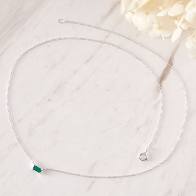 Lumen Baguette Green Onyx Necklace