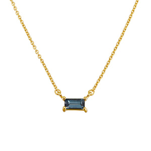 Lumen Baguette London Blue Necklace Gold