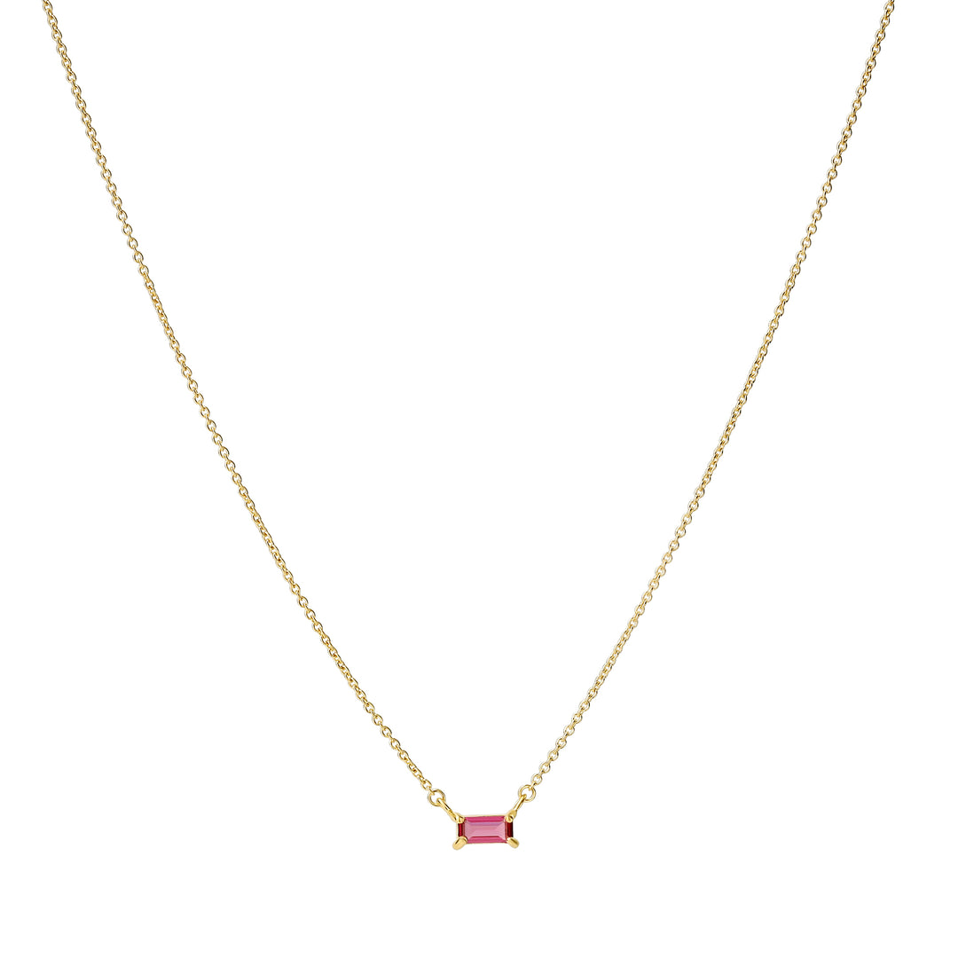 Lumen Baguette Ruby Necklace Gold