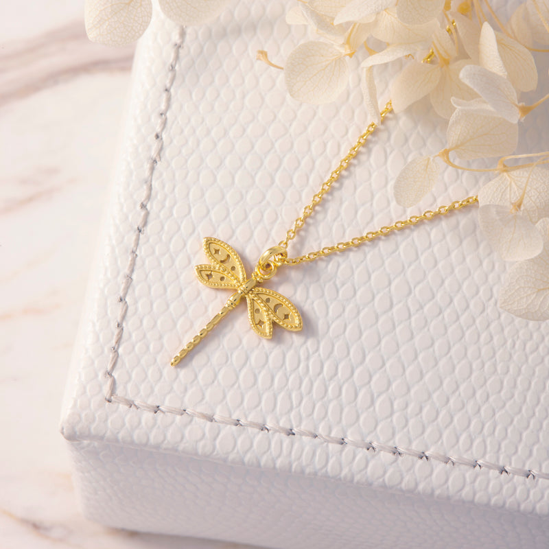 Wild Dragonfly Gold Necklace