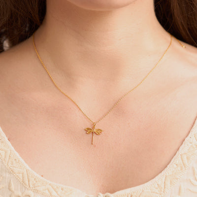 Wild Dragonfly Gold Necklace