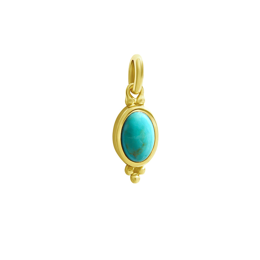 Moon Song Turquoise Neck Charm Gold