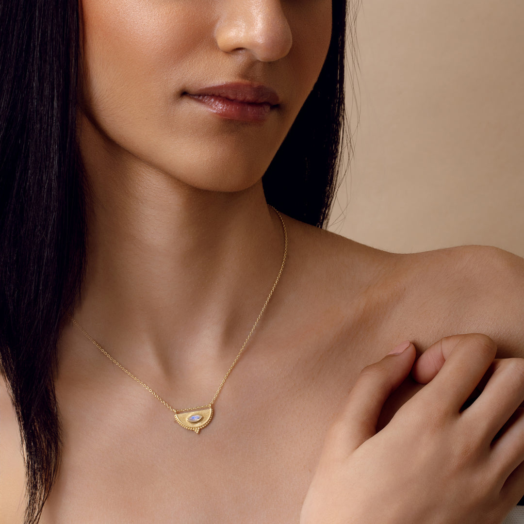 Soul Seer Moonstone Necklace Gold