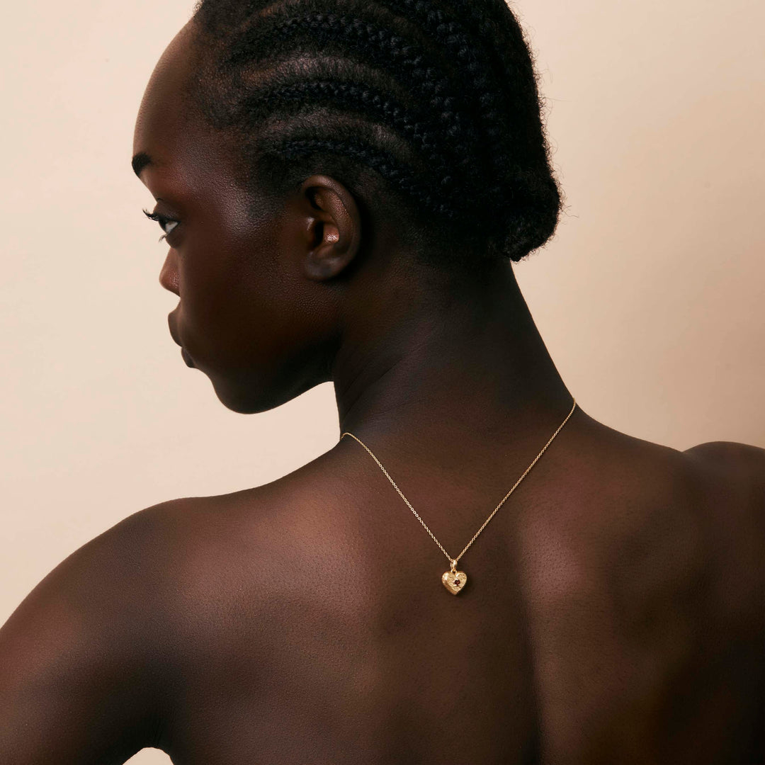 Eternal Love Garnet Locket Gold