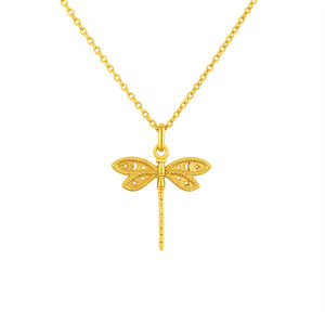 Wild Dragonfly Gold Necklace