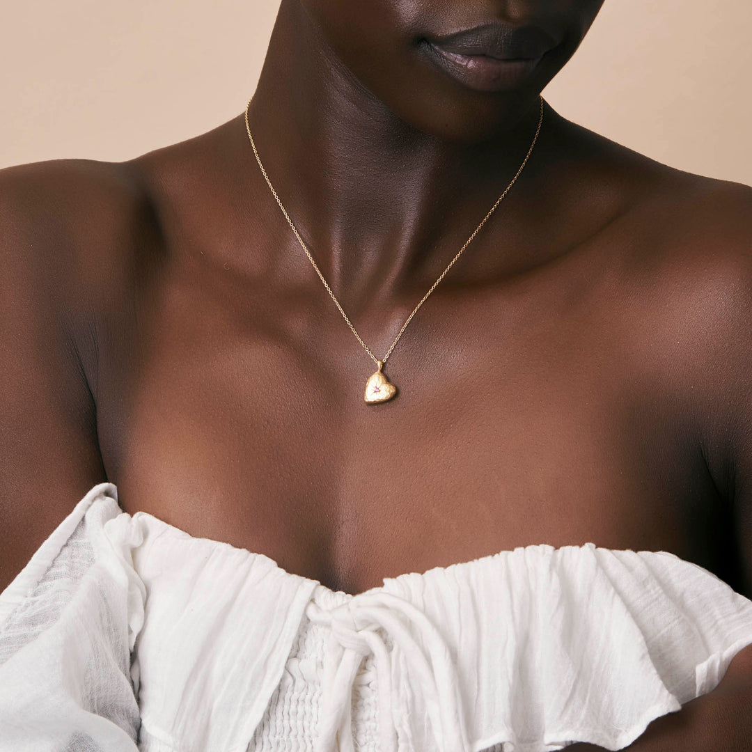 Cherished Pink Tourmaline Locket Gold