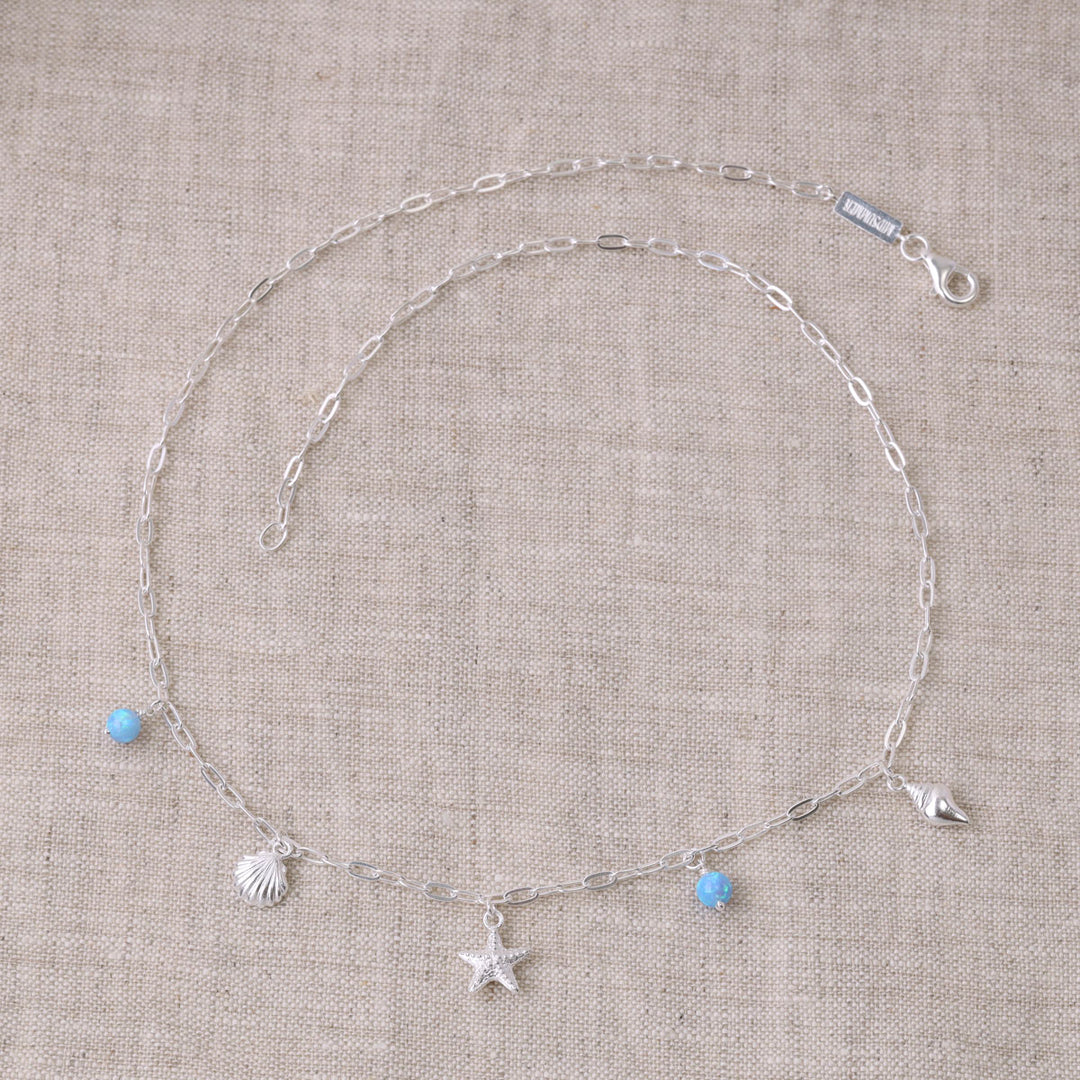 Oceanic Charm Azure Opal Necklace