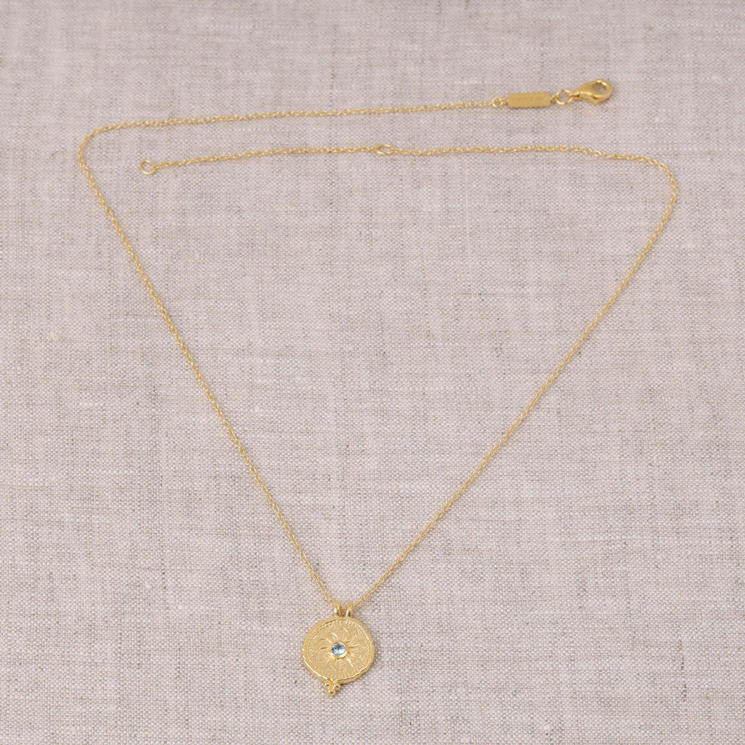 Helios Blue Topaz Necklace Gold
