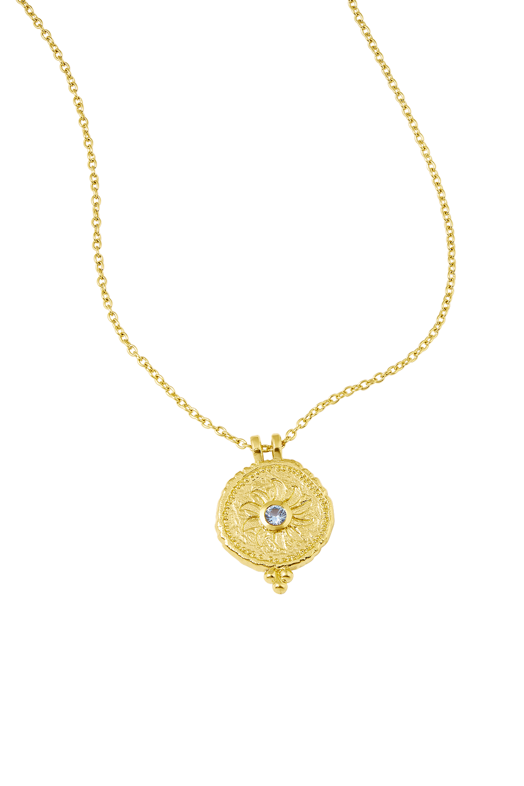 Helios Blue Topaz Necklace Gold