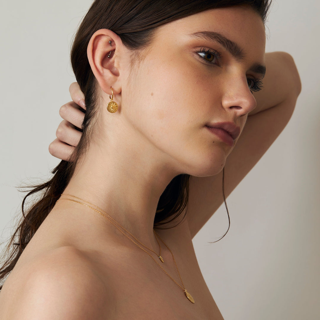 Helios Blue Topaz Huggies Gold