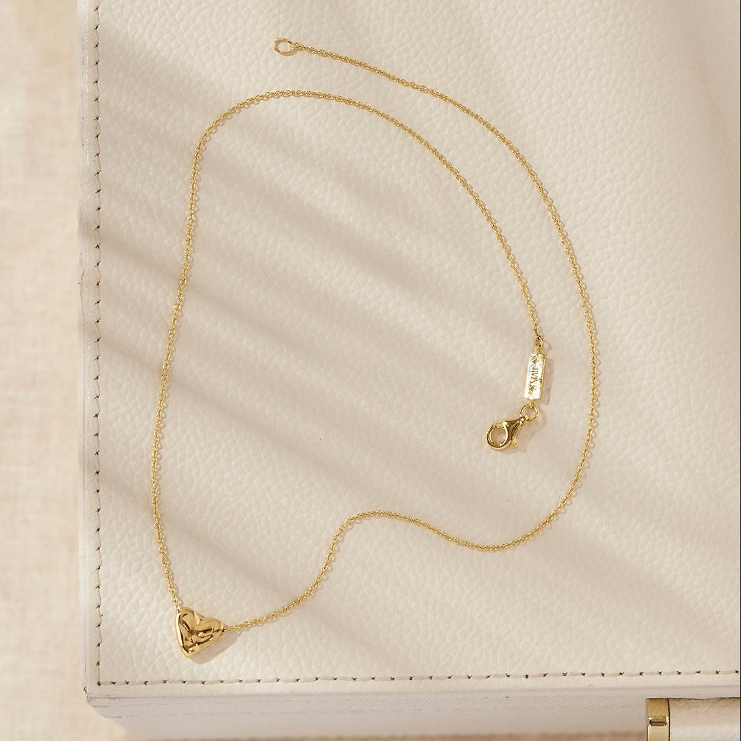 Full Heart Necklace Gold