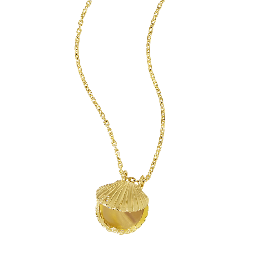 Textured Seashell Locket Gold