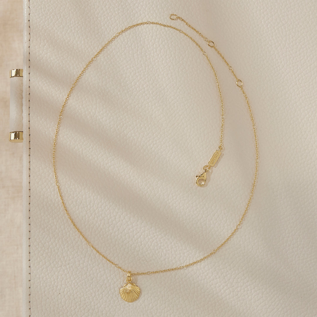Textured Seashell Necklace Gold
