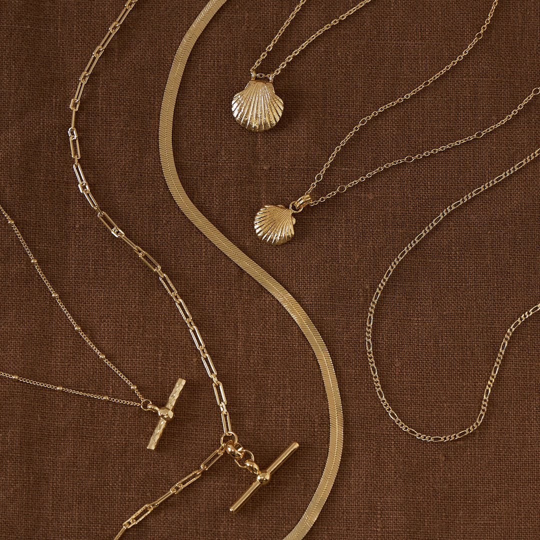Textured Seashell Locket Gold