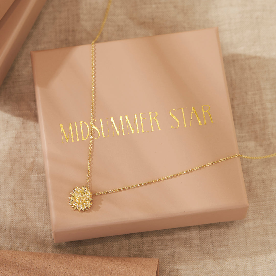 Wild Sunflower Necklace Gold