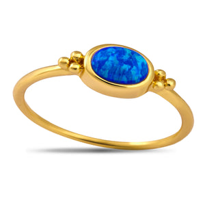 The Visionary Blue Opal Gold Ring