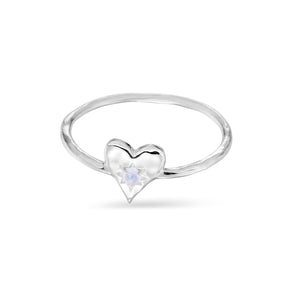 Love Heart Moonstone Ring