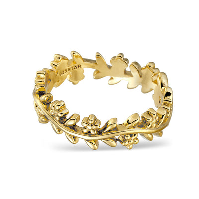 Floral Halo Ring Gold