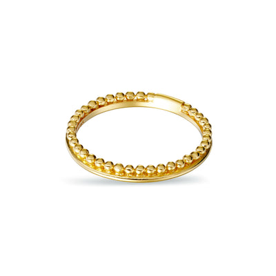 Dainty Beaded Stacker Ring Gold