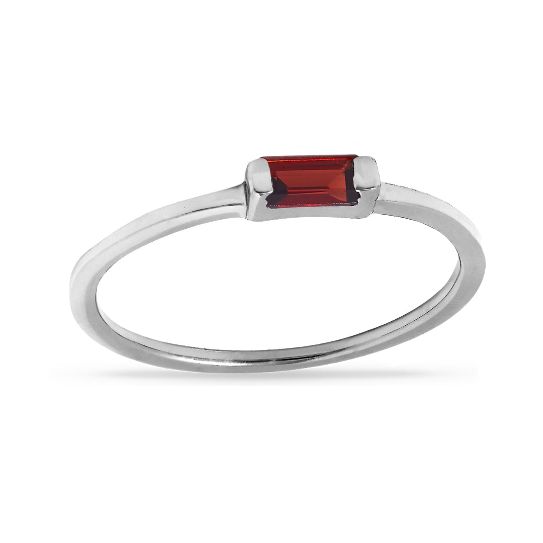 Lumen Garnet Baguette Ring