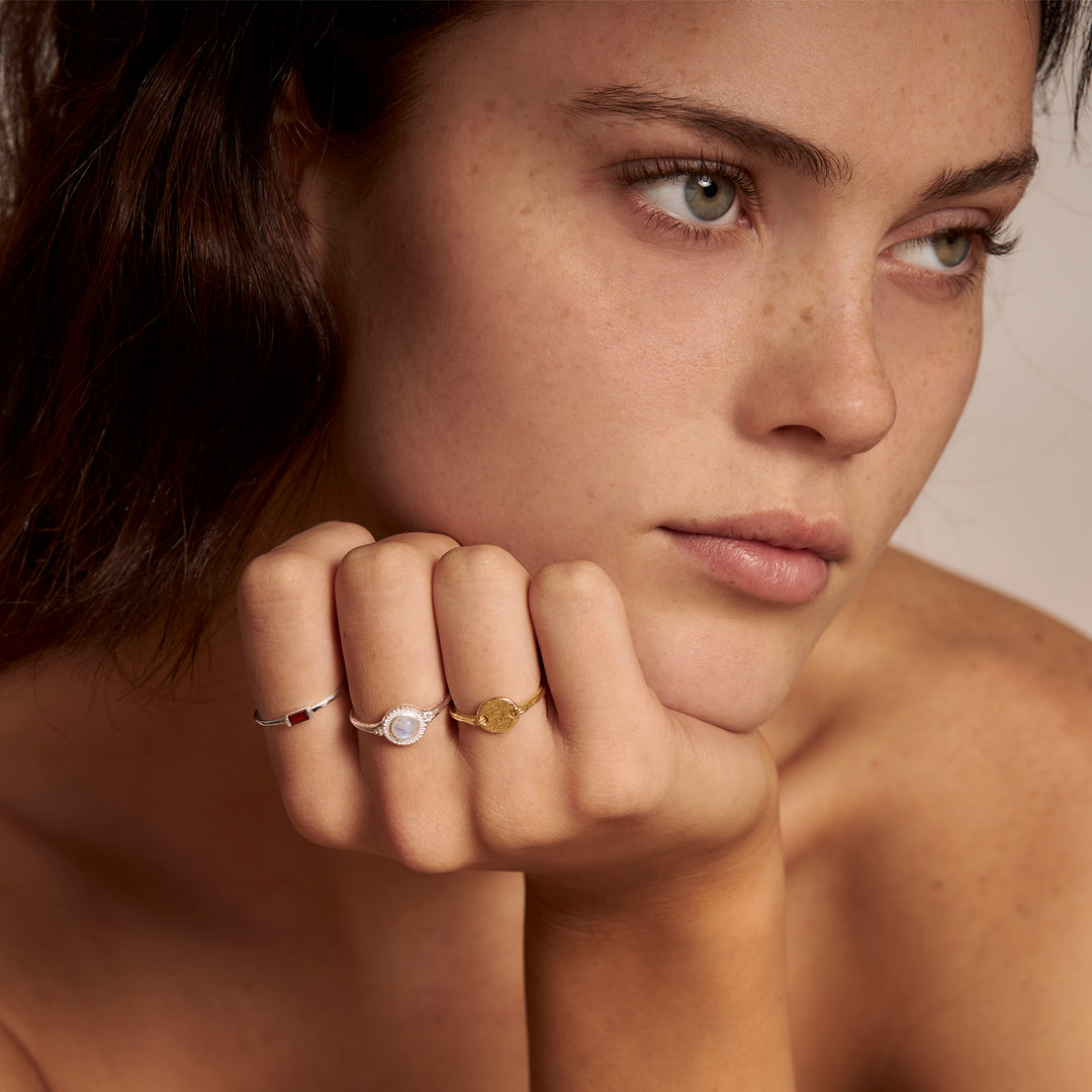 Lumen Garnet Baguette Ring