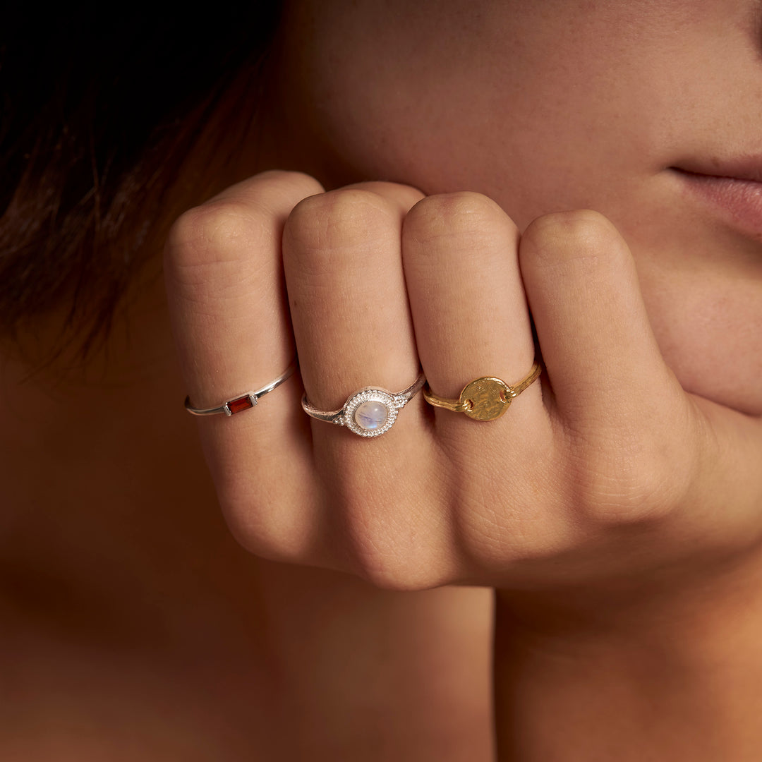Lumen Garnet Baguette Ring
