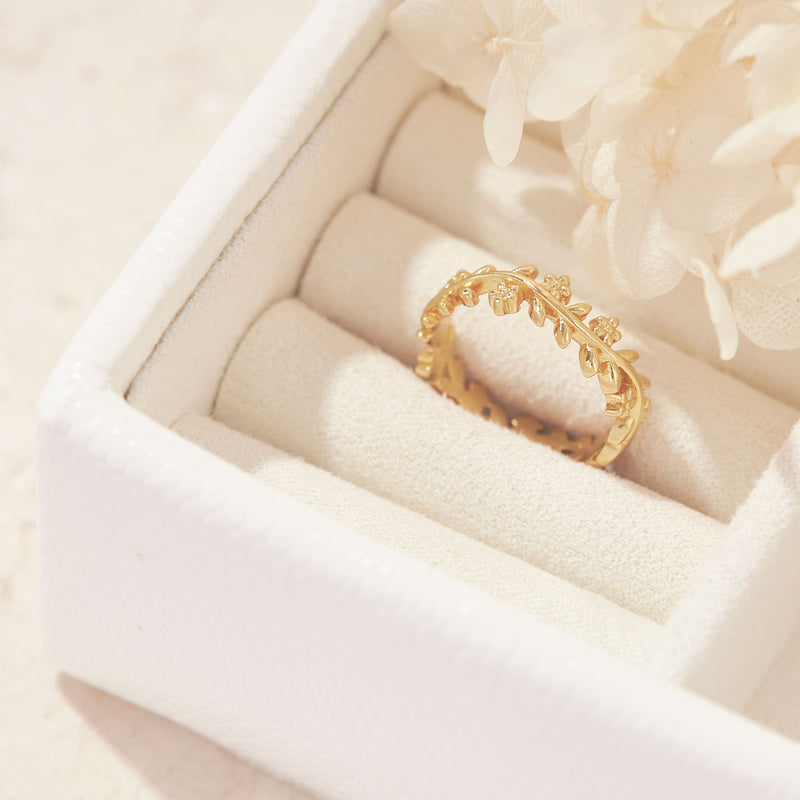 Floral Halo Ring Gold