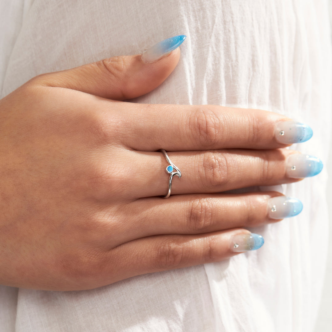 Dainty Ripple Opal Ring
