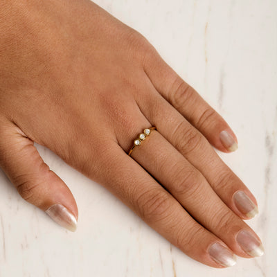 Trinity Shell Gold Ring