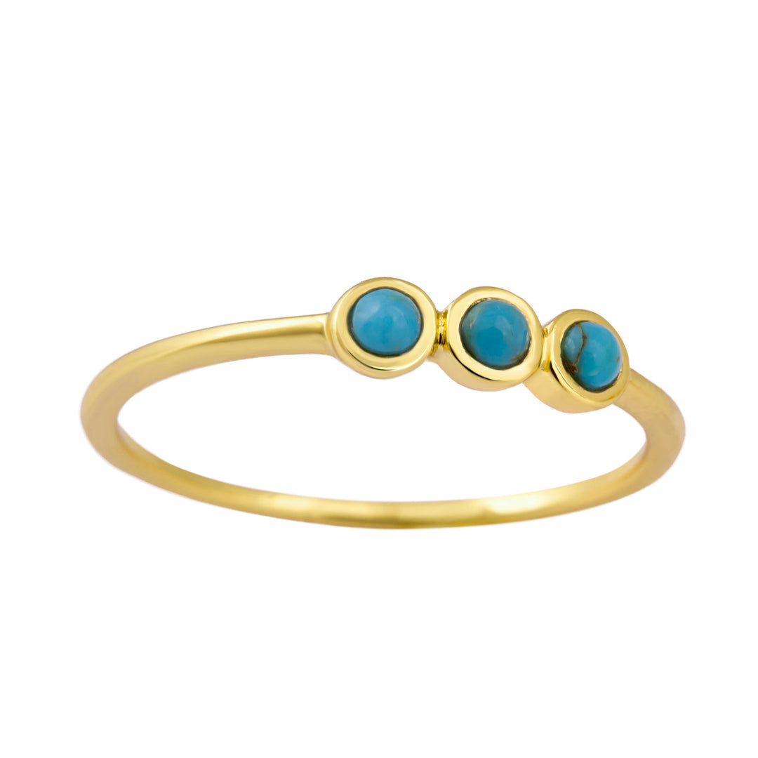 Trinity Turquoise Gold Ring