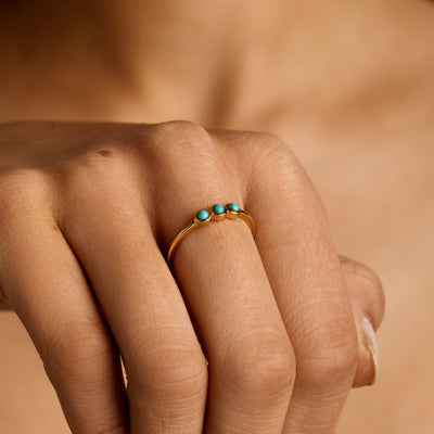 Trinity Turquoise Gold Ring