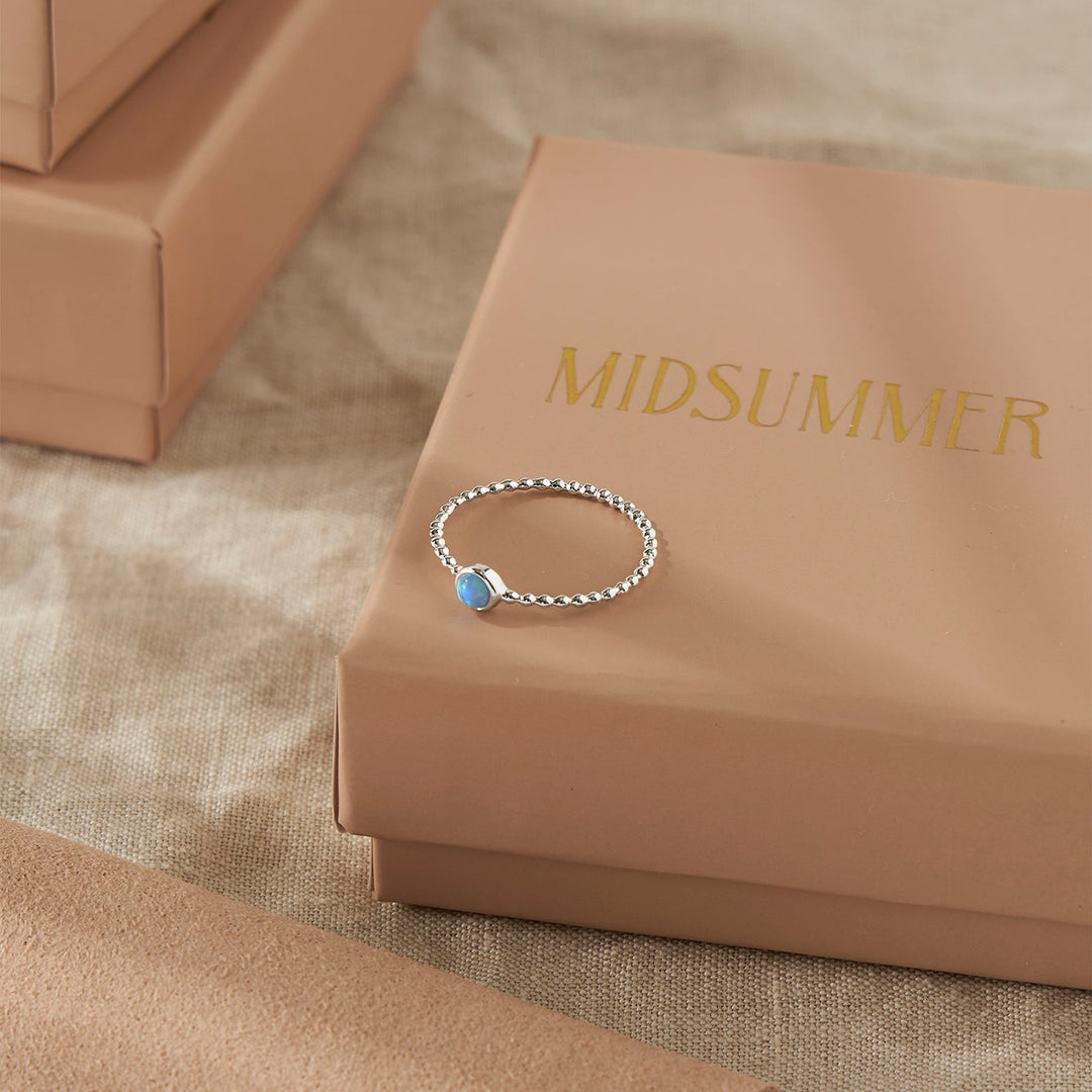 Halo Azure Opal Ring