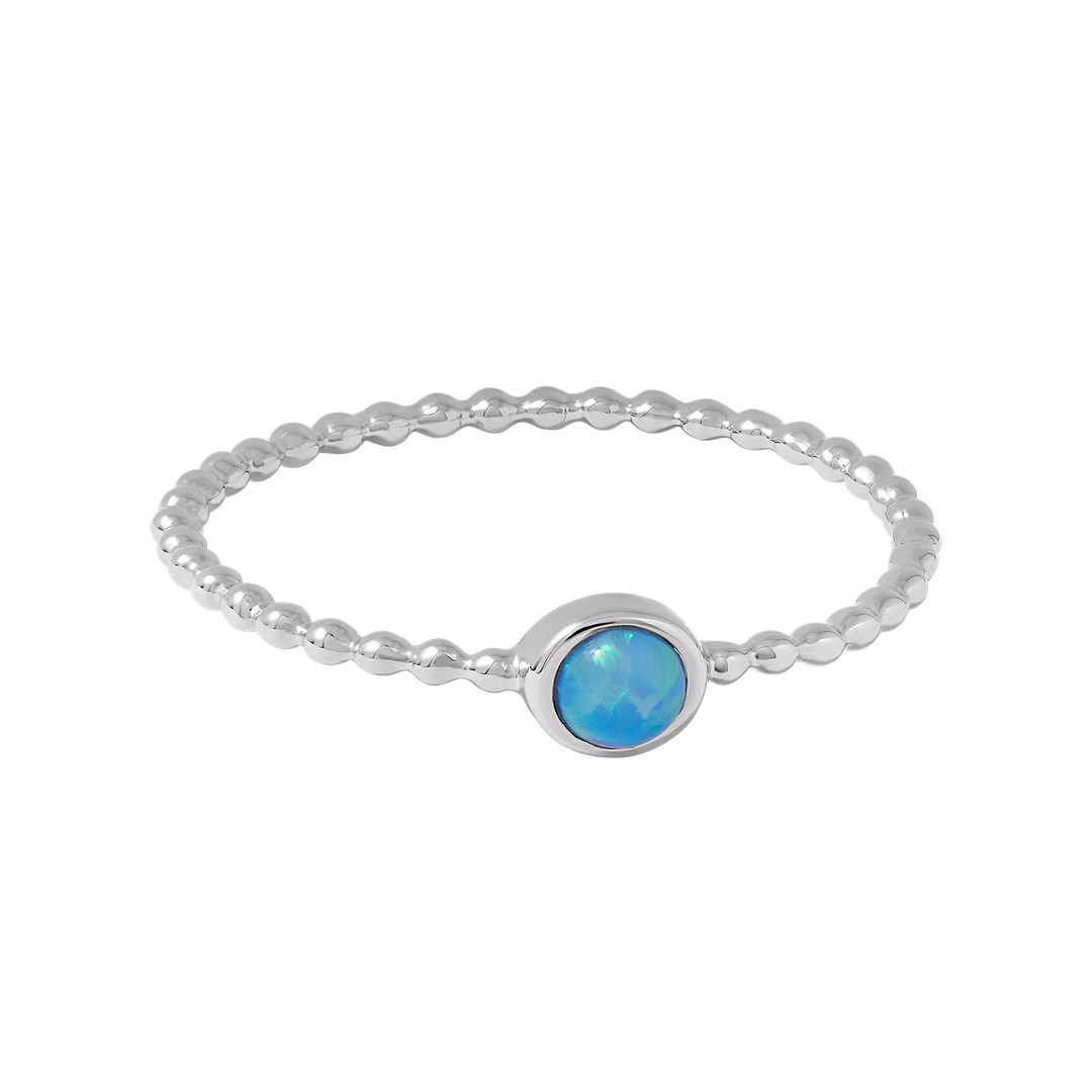 Halo Azure Opal Ring