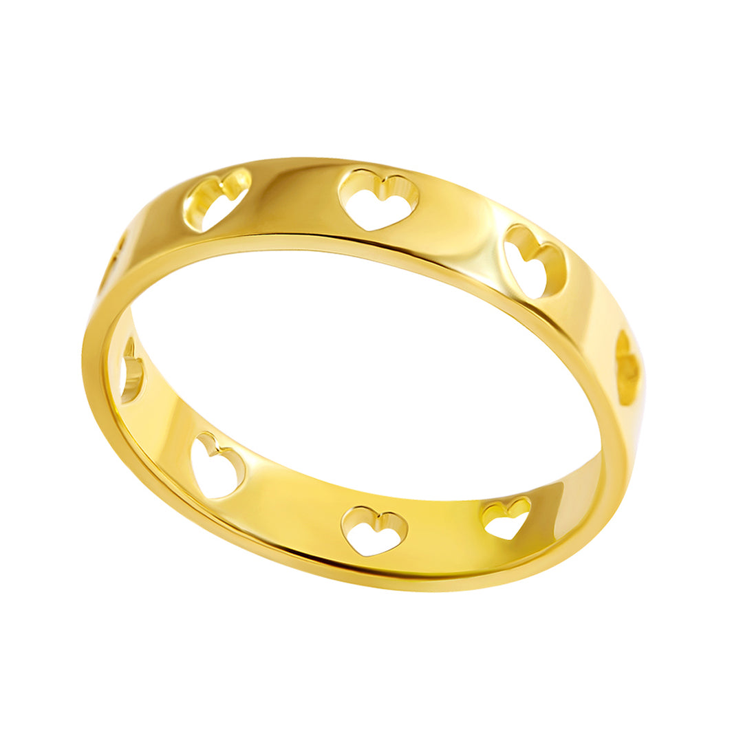 Heart Band Ring Gold