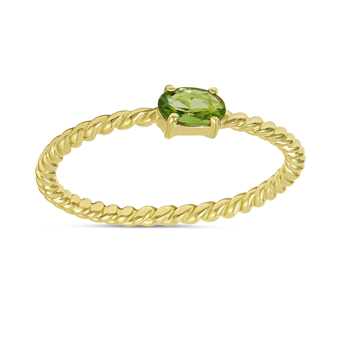 Interwoven Peridot Ring Gold