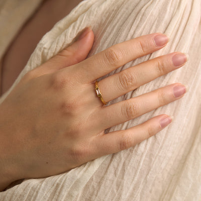 Enigmatic White Topaz Gold Ring