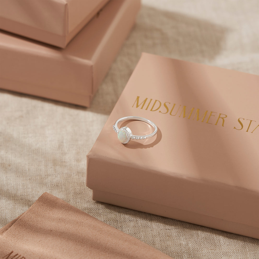 Majestic White Opal Ring