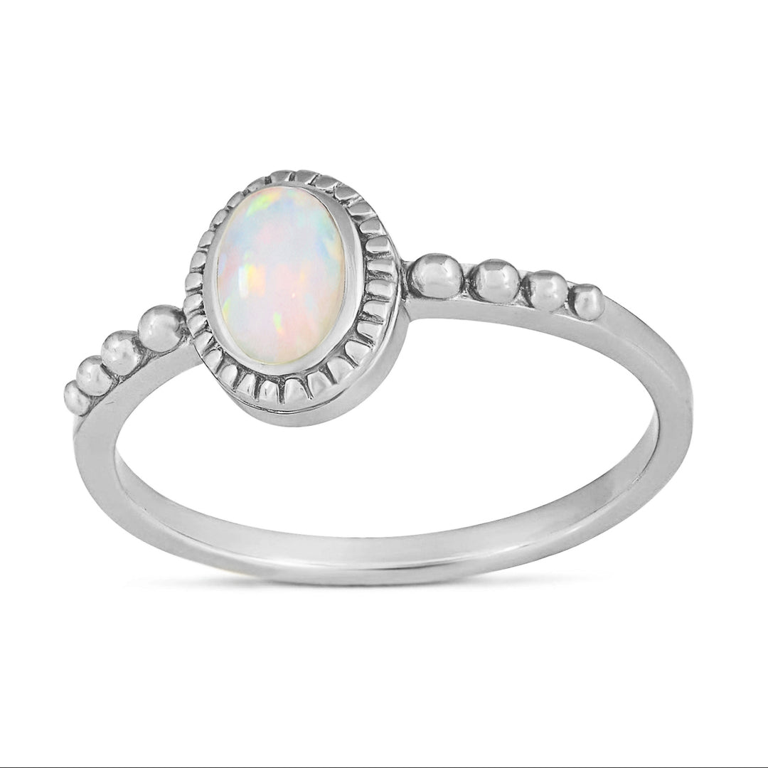 Majestic White Opal Ring