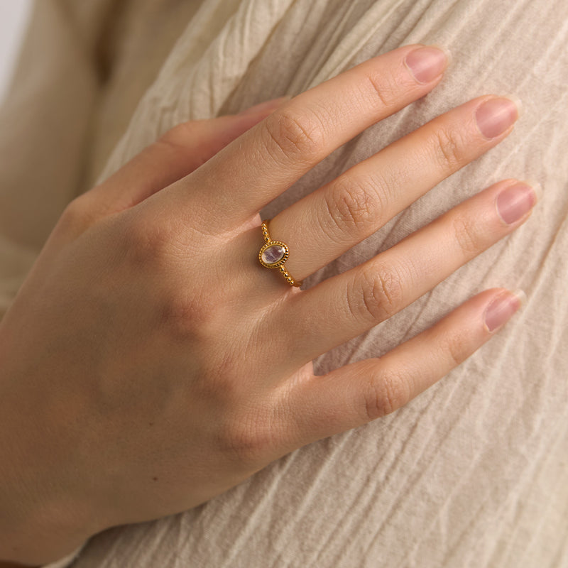 Majestic Moonstone Gold Ring