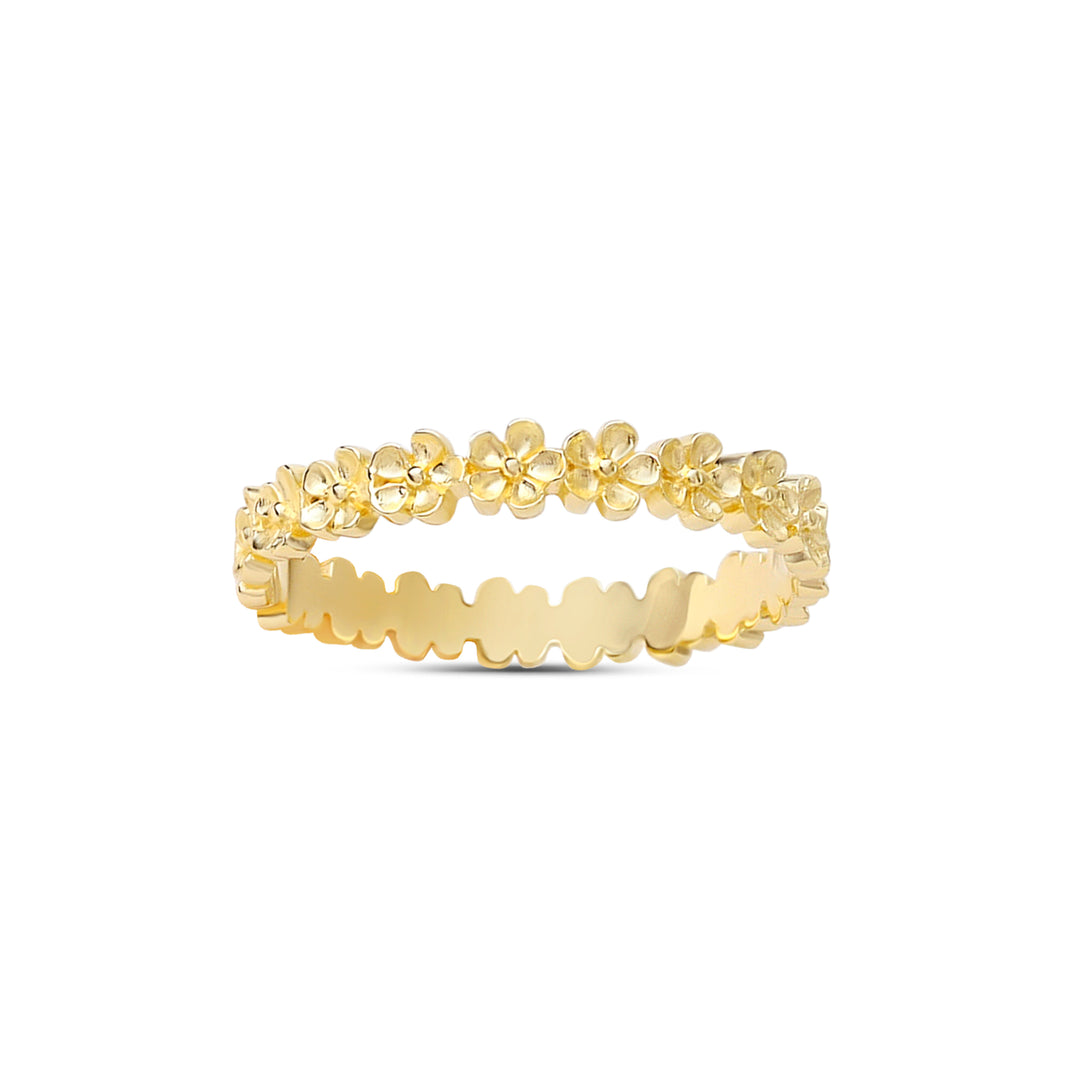 Blossom Chain Ring Gold