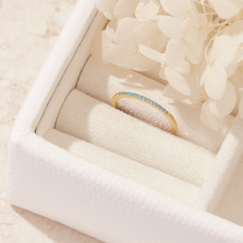 Sparkles Turquoise Ring Gold