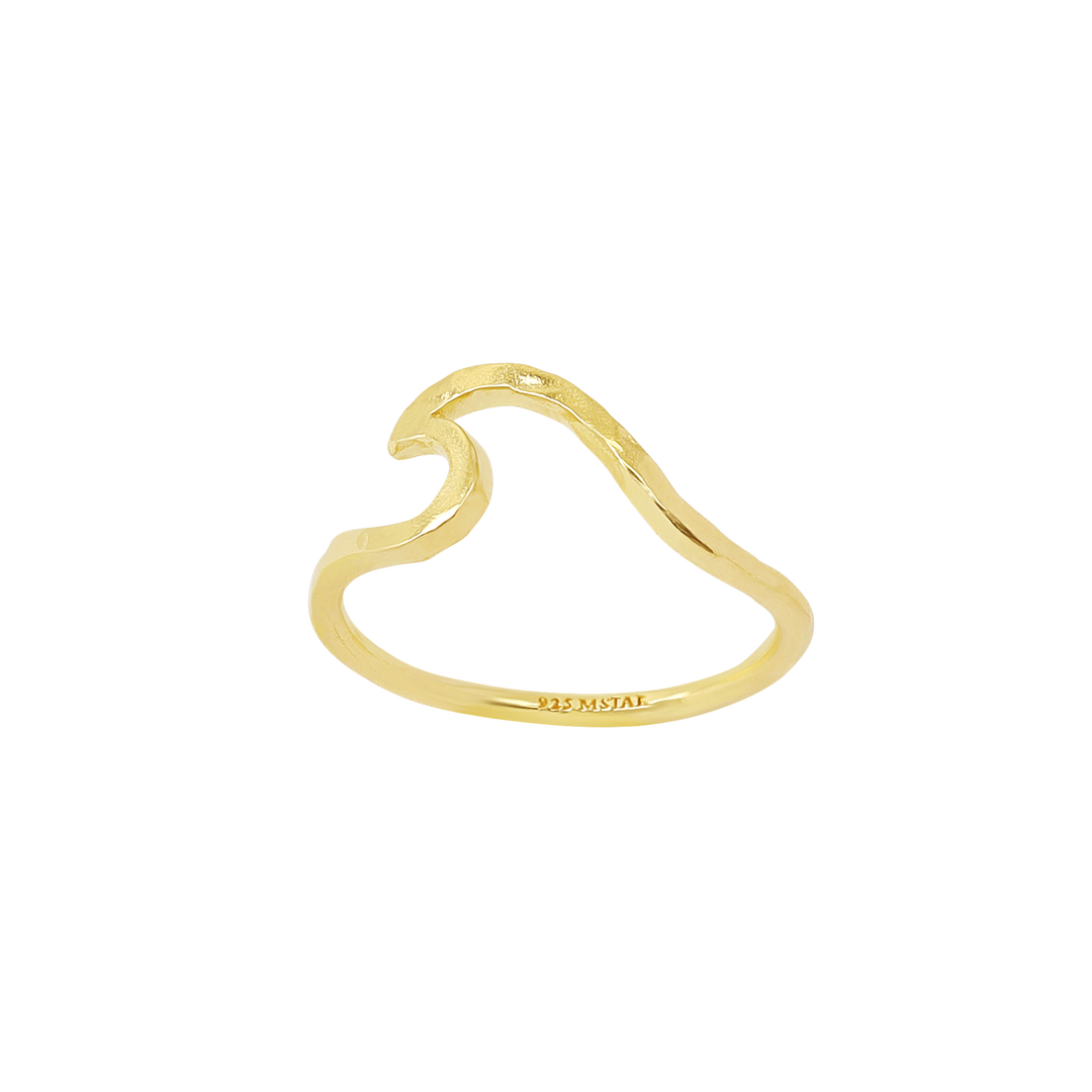 Textured Wave Ring Gold
